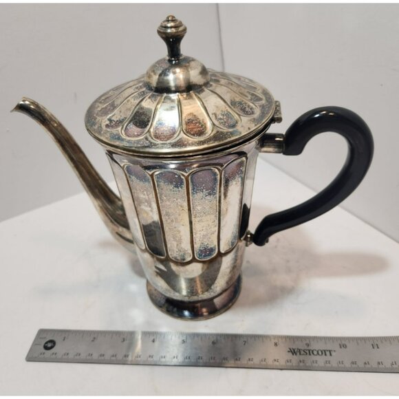 Vtg WMF Art Deco Silverplate Coffee/Tea Set With Wooden Handle Hinged Lid - Picture 14 of 16